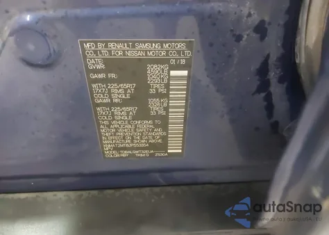 2018 Nissan Rogue S/Sv z USA, uszkodzony, nr VIN KNMAT2MT8JP553354